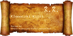 Klenoczki Kitti névjegykártya