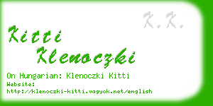 kitti klenoczki business card